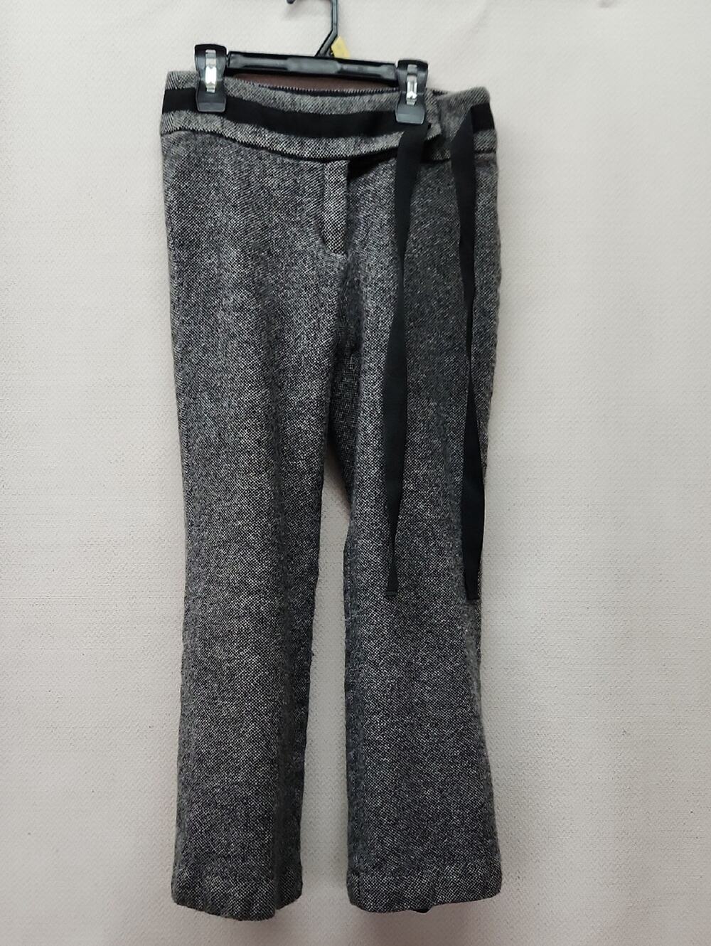 Banana Republic Gray Tweed Boot-Cut Pants with Black Side Tie